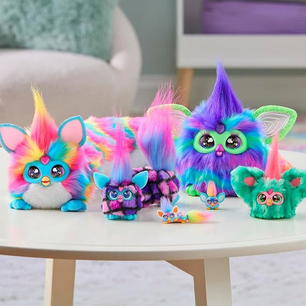 FURBY DJ Furblets Pepp-Oh-Roni Mini Electronic Plush Toy with Funny Stretchable Sound Effects & Music, Speaks Furbish, Pizza Colors