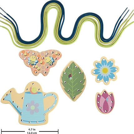 Fisher-Price Wood Preschool Toy Lacing Activity Cards, Tiny Garden 10-Piece Set for Fine Motor Skill Development Kids Ages 3+ Years (Amazon Exclusive)