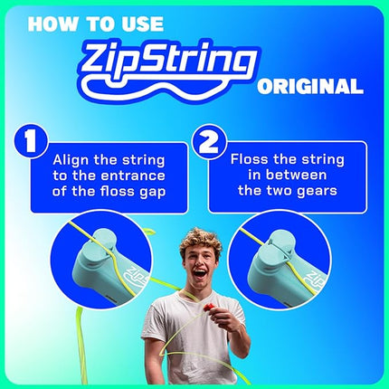 ZipString Original - As Seen on Shark Tank - Classic Rope Launcher Toy, Perfect for Kids & Adults - Fly a String Loop in The Air for Endless Tricks & Fun, Wonderment Awaits, Aesthetic Aqua