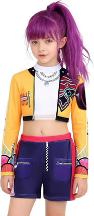 Girls Demon Pop Singer Hunters Costume 3-14 Years Stage Dance Idol Cosplay Outfit, Kids Halloween Costumes