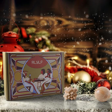 RLYLF 30Pcs Brain Teaser Puzzles Games Educational Toys Mind Wooden and Metal 3D Puzzles Unlock Interlock IQ Box