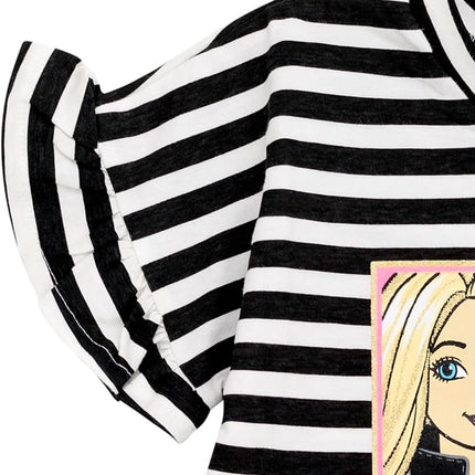 Barbie Toddler Girls T-Shirt and Mesh Tutu Black/Pink 4T