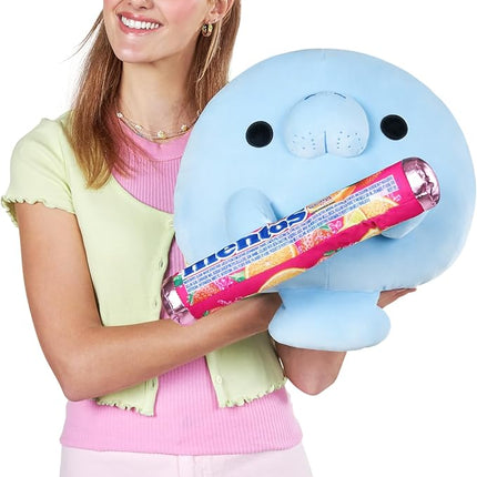Snackles Series 2 14-inch by ZURU Cuddly Squishy Comfort 14-inch Plush with Licensed Snack Brand Accessory (Sea Cow&Mentos Fruit)