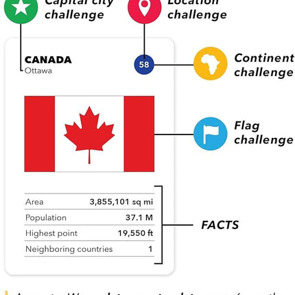 The World Game - Geography Card Game - Educational Games for Kids, Family and Adults - Cool Learning Gift Idea for Teenage Boys & Girls 8-12 with Map