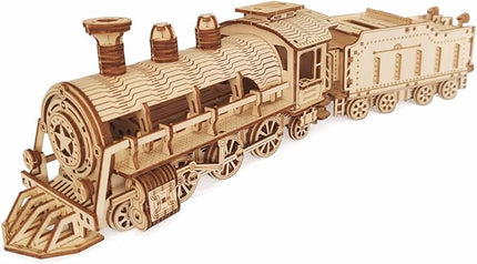 3D Wooden Puzzle - DIY Mechanical Steam Train Model Kits - Wood Crafts Vehicle Building Model - Wooden STEM Brain Teaser Puzzle - Steam Train Christmas Birthday Gifts for Adults & Teens