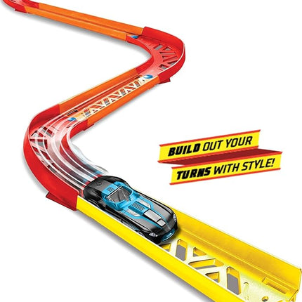 Hot Wheels Toy Car Track Set, Track Builder Unlimited Playset Premium Curve Pack, 16 Component Parts & 1:64 Scale Vehicle