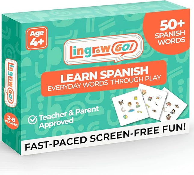 Spanish Learning Game - Fun Bilingual Card Game for Kids & Families | Learn 57 Everyday Words Through Play | Educational Gift for Classroom or Home (EVERYDAYWORDS001)