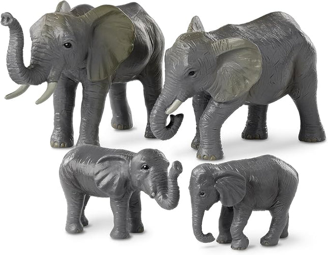 Terra by Battat – 4 Pieces African Elephant Toys Family Set – Realistic Plastic Safari Animals Figures – Animal Toys for Kids 3+ Years – Elephant Gifts & Baby Shower Decorations