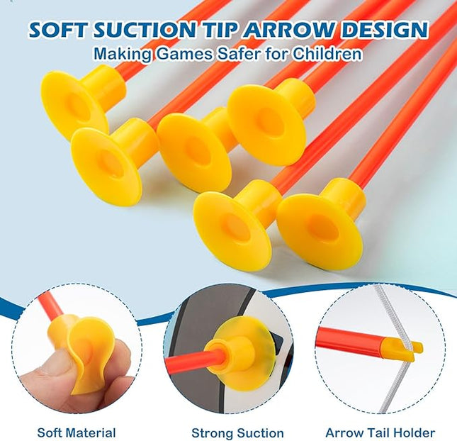 Kids LED Standing Archery Set with Bow & Arrows – Outdoor Sports Toy Gift for Boys & Girls Ages 4-12, Safe & Fun Target Practice Game, Blue