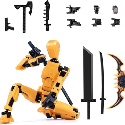 T13 Model13 Action Figure,Magnetic Travel Toys for Kids,Model Lucky 13 Movable Figures,Multiple Gestures and Play Styles,Tabletop Decorations and Gifts for Gaming Enthusiasts(Gold)
