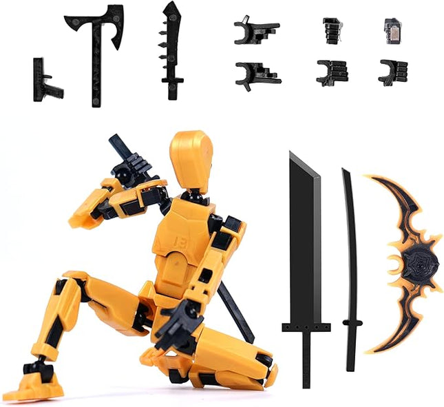T13 Model13 Action Figure,Magnetic Travel Toys for Kids,Model Lucky 13 Movable Figures,Multiple Gestures and Play Styles,Tabletop Decorations and Gifts for Gaming Enthusiasts(Gold)