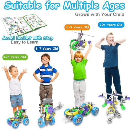 10 in 1 Electric STEM Toys for 5 6 7 8 9+ Year Old Boy Girl Birthday Gifts Educational Building Toys for Kids Ages 4-8 5-7 8-12 Stem Activities Construction Toy for Boys 6-8 8-10 Christmas Idea Gift
