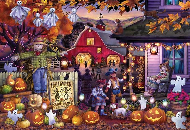 Vermont Christmas Company Halloween Dance Jigsaw Puzzle - 100 Pieces for Adults & Kids - 19" x 13" Halloween Jigsaw Puzzle with Large, Fully Interlocking & Randomly Shaped Pieces
