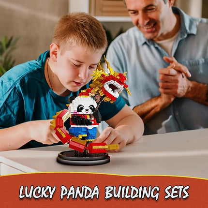 Dargon Dance Panda Building Blocks Set, 1168PCS Micro Mini Building Blocks, Panda Toys for Adults and Kids