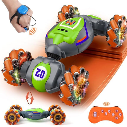 Gesture Sensing RC Stunt Car for Boys 6-12, 4WD Remote Control Toy With Lights Music, Best Birthday Gift for Kids, 2.4Ghz Hand Control Drift