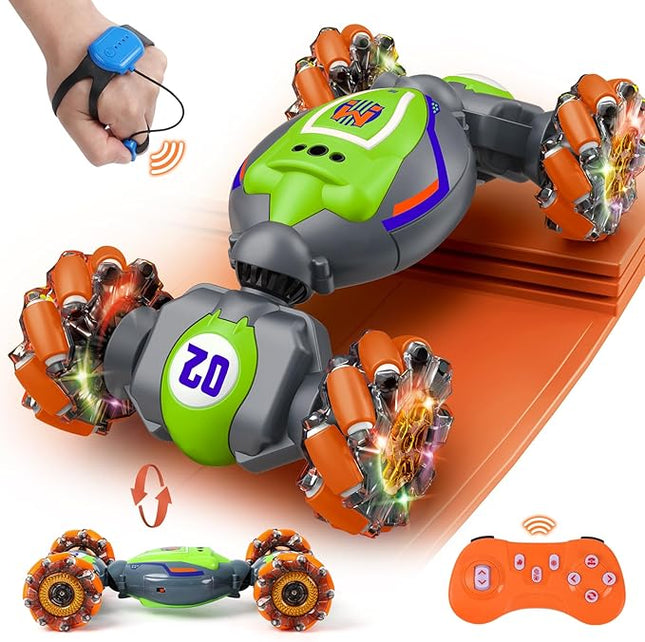 Gesture Sensing RC Stunt Car for Boys 6-12, 4WD Remote Control Toy With Lights Music, Best Birthday Gift for Kids, 2.4Ghz Hand Control Drift