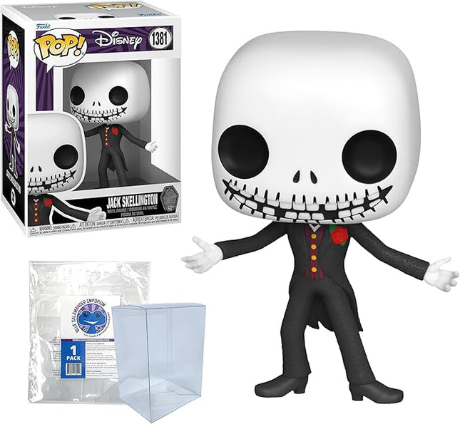 Blue Salamander Emporium Protective Case Bundled with Vinyl Figure – The Nightmare Before Christmas 30th Anniversary – Formal Jack Skellington Funko Pop #1381