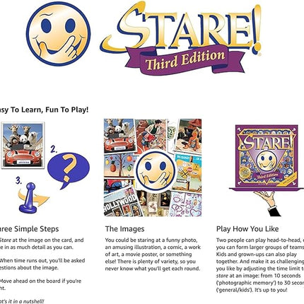 Stare - Fun Game of Visual Recall Where Quirky Image Cards Challenge Players' Minds – Classic for Adult & Family Game Night
