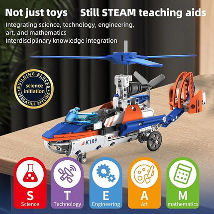 STEM Building Toys for Kids 6-14，5-in-1 Remote & App Controlled Construction Plane/Jet Aircraft/Helicopter/Space Shuttle/Wing Aircraft，325 Pcs Building Blocks Set Birthday Gift Ideas for Boys Girls