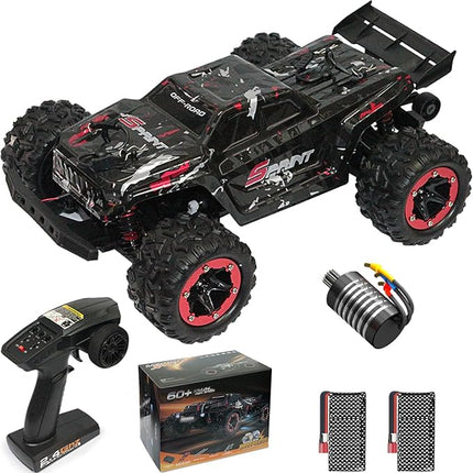 1:18 RC Truck 60KM/H High Speed Brushless RC Car RTR 4WD Monster Truck, All Terrain Off-Road Waterproof 2.4GHZ Hobby Grade RC Car for Beginners and Adults (1809PRO-Red)