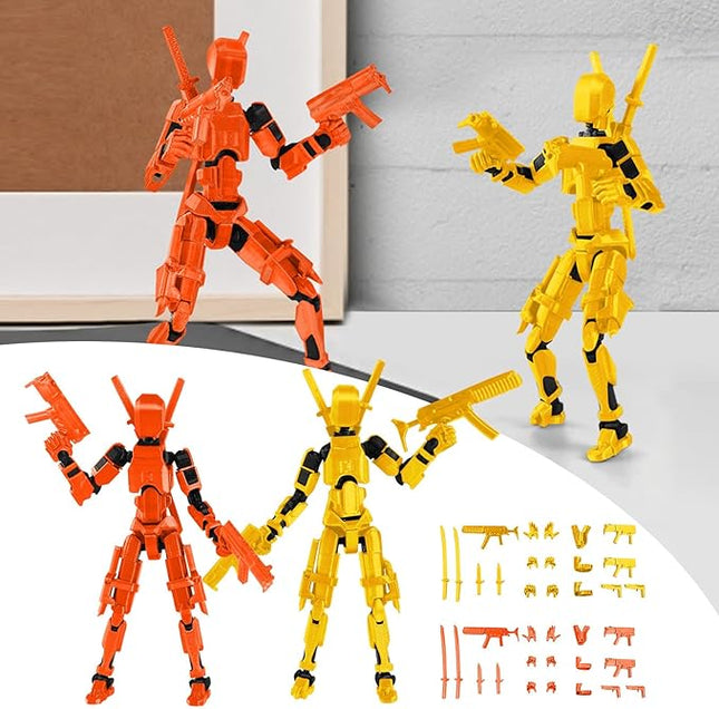 T13 Action Figure (Assembly Completed) Titan 13 Dummy 13 Action Figure Robot 13 Figure 3D Printed Articulated Multi-Jointed Movable Robot Model (2 Pack-G)