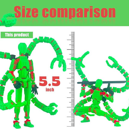 Already Assembled T13 Action Figure Accessories,Dummy 13 T13 Multi-Jointed Movable,for Collectors Desktop Decorations t-13 Movability 3D Printed Toys (Green)