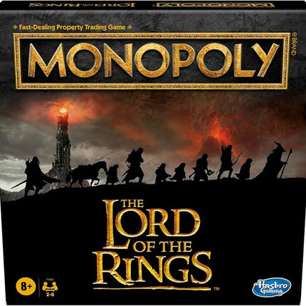 Hasbro Gaming Monopoly: The Lord of The Rings Edition Board Game Inspired by The Movie Trilogy, Play as a Member of The Fellowship, Ages 8 and Up (Amazon Exclusive)