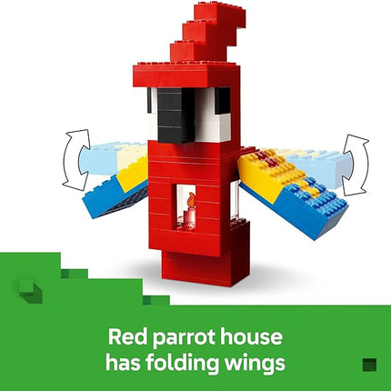 LEGO Minecraft The Parrot Houses Building Toy for Boys and Girls 8+ - Minecraft Video Game Kids Toy - Includes Jungle Ranger and Parrot Handler Minifigures and Accessories - 21282