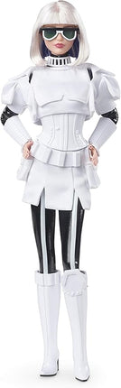 Barbie Collector Star Wars Stormtrooper x Doll (~12-inch) in Black and White Fashion and Accessories, with Doll Stand and Certificate of Authenticity
