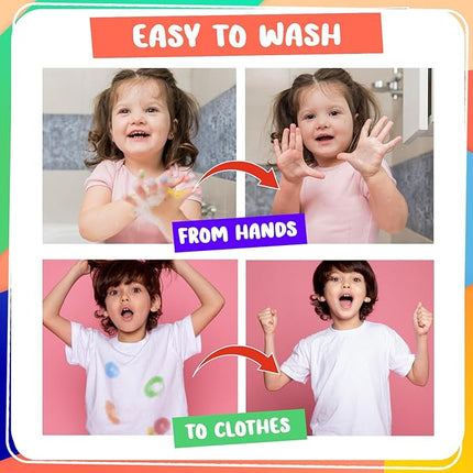 Chalkola 16 Washable Dot Markers for Toddlers | w/ 50 Page Coloring Activity Book Kit, Bingo Daubers | Preschool Paint Dot Art Set - Toddler Painting Craft and Art Supplies for Kids Ages 1, 2, 3, 4 5