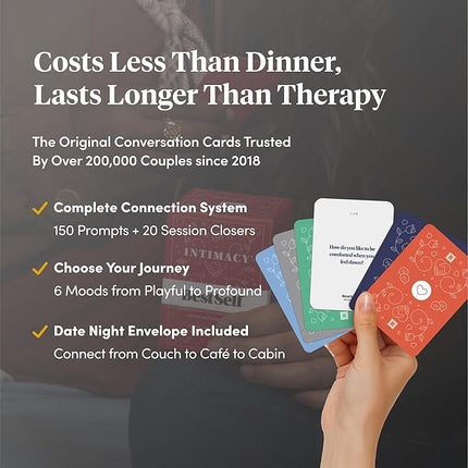BestSelf Intimacy Deck – 170 Conversation Cards for Couples, Fun and Romantic Card Game for Deeper Connection and Pillow Talk