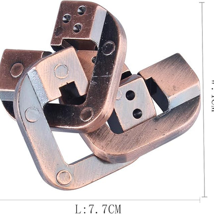 Brain Teaser Puzzle for Adults Puzzles Metal Hole Lock Adult Educational Toy Jigsaw IQ Puzzle (Blue)