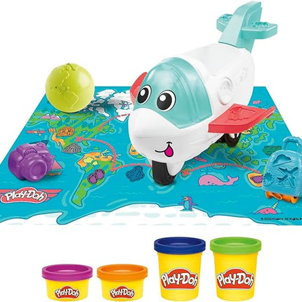 Play-Doh Airplane Explorer Starter Set, Preschool Toys for 3 Year Old Girls & Boys & Up with Jet, World Map Playmat, 3 Accessories, & 4 Modeling Compound Colors