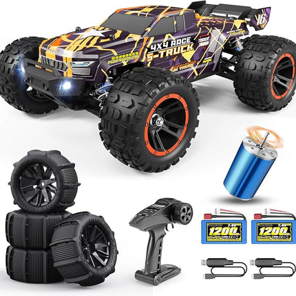 HAIBOXING Brushless RC Car 16890A 1/16 Scale 4X4 Fast Remote Control Truck 48 KM/H Top Speed, Hobby RC Cars for Adults and Boys All Terrain Off-Road Truck with Spare Paddle Tires for Sand Land