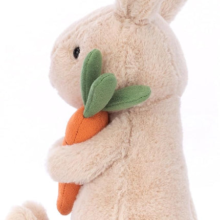 Jellycat Bonnie Bunny with Carrot Stuffed Animal, 7 inches- Rabbit & Bunny Plush Toy - Classic Children's Gift