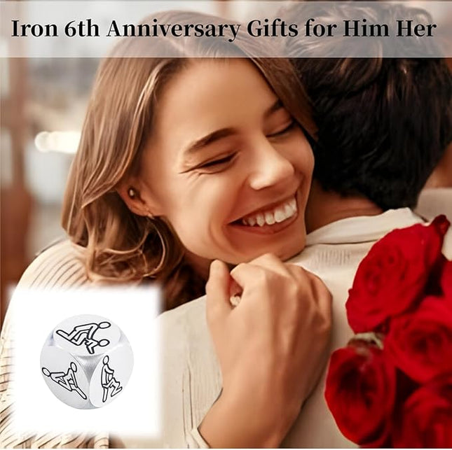 10th Anniversary Tin Gift Sex Dice for Adult, 6 Year Iron Sex Games for Couples, Romantic Gifts for Him Her, Anniversary Date Night Gifts for Husband Wife Boyfriend Girlfriend Women Men