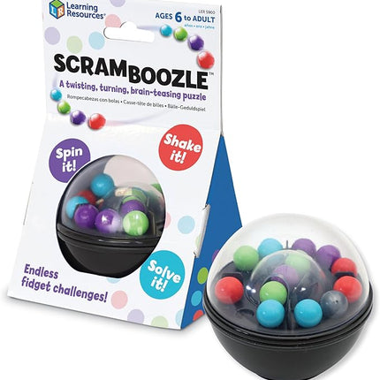 Learning Resources Scramboozle Puzzle Ball - 3D Brain Teasers and Puzzle Games for Kids and Adults, Puzzle Sort Ball Game, Fidget Toys, Travel Games for Ages 6+