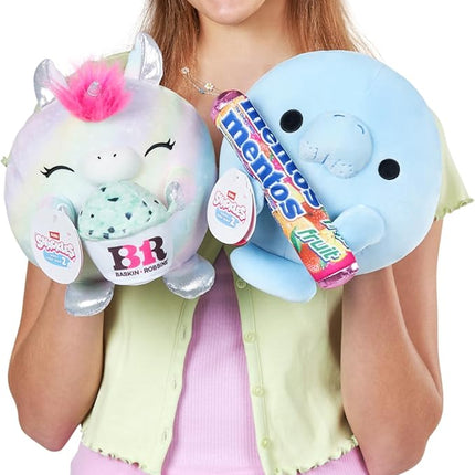 Snackles Series 2 8-inch by ZURU Cuddly Squishy Comfort 8-inch Plush with Licensed Snack Brand Accessory (Sea Cow&Mentos Fruit)
