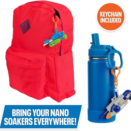 NERF Super Soaker Nano Soakers with Keychain – 2 Pack Mini Water Blasters with 18 Ft Range for Big Battles