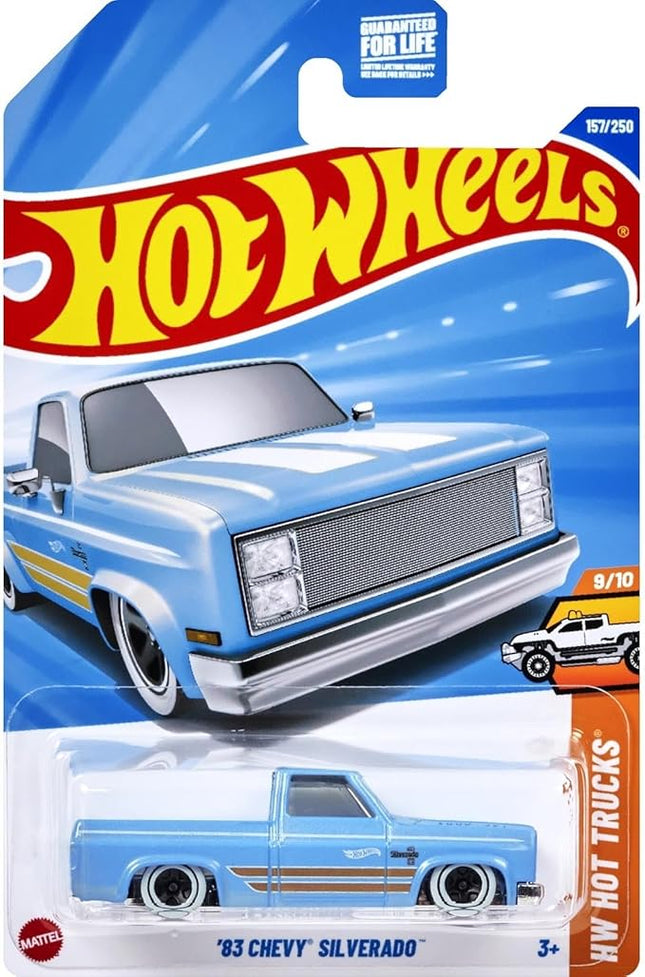 Hot Wheels '83 Chevy Silverado [Blue], Hot Trucks 9/10, 157/250, 1:64 Scale Diecast Vehicle