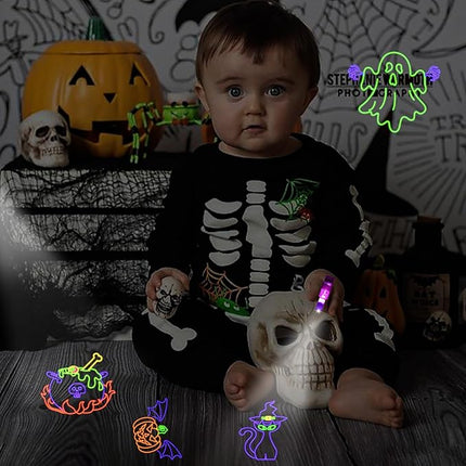 Halloween Party Favors for Kids, 36 Pcs LED Finger Lights Glow in The Dark Light Up Toys Halloween Goodie Bag Fillers Treats Stuffers for Halloween Party Classroom Prizes Bulk Trick or Treat Toy Gifts