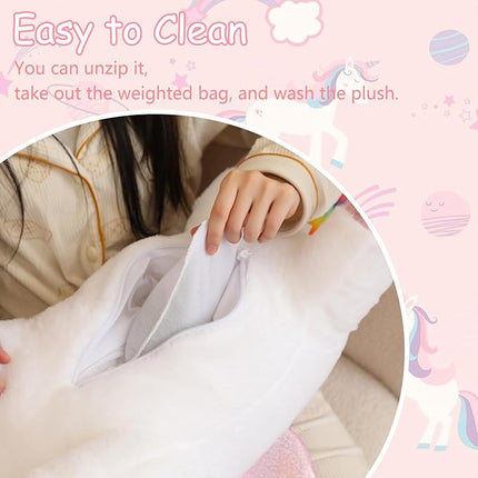 SQEQE Weighted Unicorn Plush, Weighted Unicorn Stuffed Animal, Cute Plushies Soft Pillow Toy Gift for Kids Adults 23.6 Inch, 3.1 Lbs