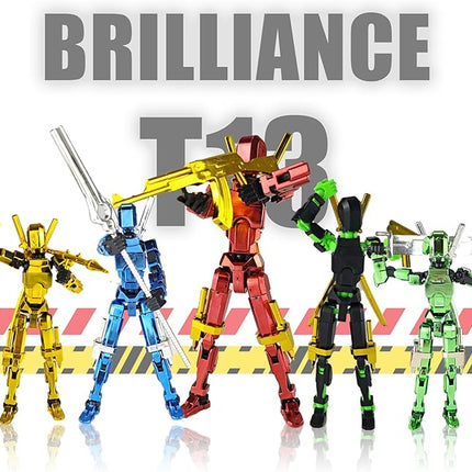 Assembly Completed T13 3D Printed Action Figures,Dummy 13 Robot 13 Movable N13 Action Figure, Lucky 13 Gift for Collectors Desktop Decorations for Game Lovers Toy(Metallic Green)