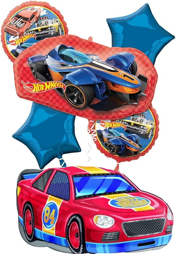 Anagram Hot Wheels Ultimate Birthday Party Race Car Balloon Bouquet Decorations, BQ_4250