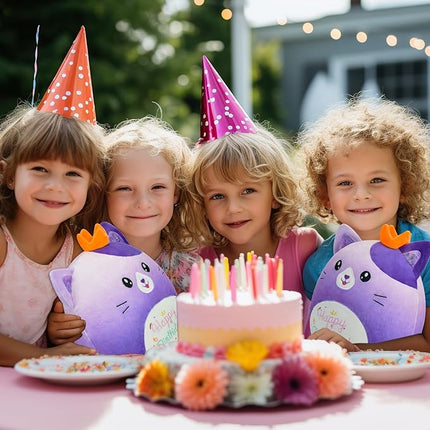 Cat Stuffed Animal Cat Plush Toys 12 Inch Soft Plushies Pillow Cute Gradient Purple Plushies Room Decoration Birthday Gifts for Kids Toddlers Girls and Boys