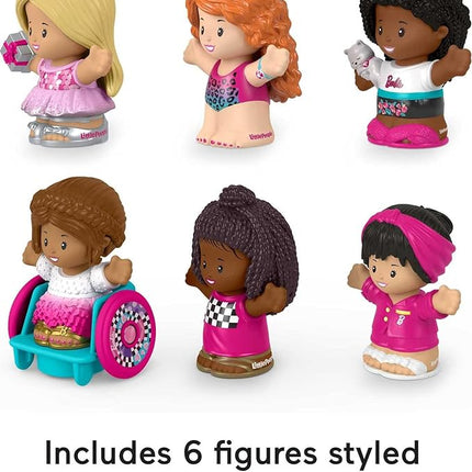 Fisher-Price Little People Barbie Toddler Toys Figure 6 Pack for Preschool Pretend Play Ages 18+ Months