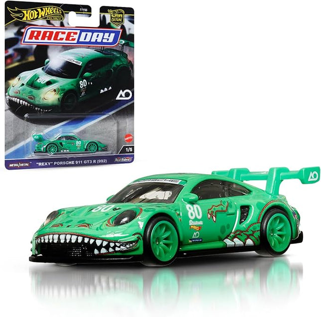Hot Wheels Premium Car Culture Collectible Toy Car, 1:64 Scale Die-Cast Porsche 911 GT3 R, Race Day Vehicle with Real Riders Tires