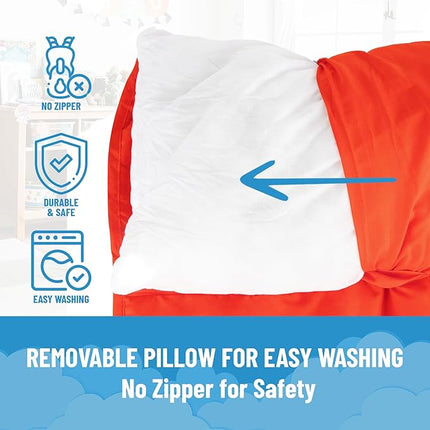 Jay Franco Kids Nap Mat with Embedded Pillow & Blanket – Soft 46"x20" Microfiber Sleeping Bag with Name Tag & Handle