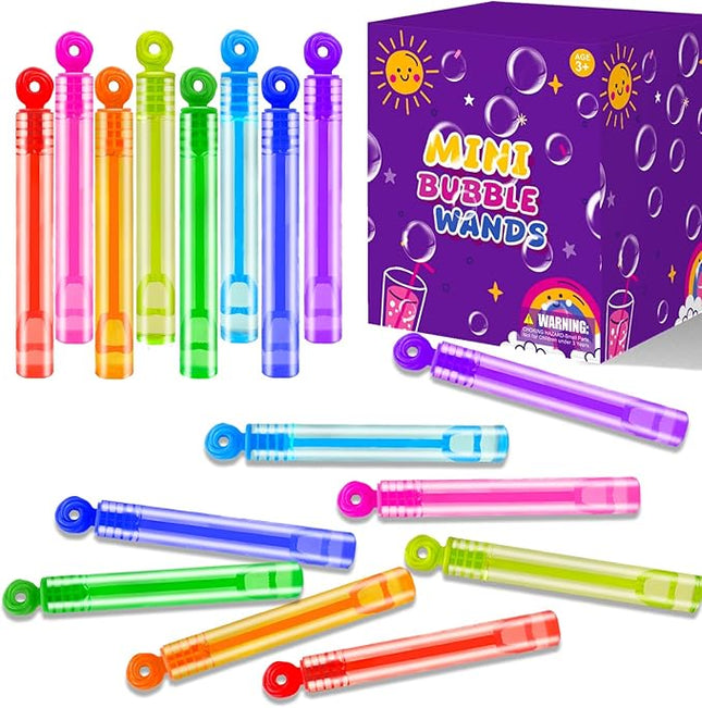 Mini Small Bubbles Wands Toys Gifts Bulk for Kids 64 Pack-Bubble Party Favors Supplies for Toddlers, Bulk Valentines Non Candy Treats Goodie Prize for Birthday Wedding Parade Throws Giveaways Handouts