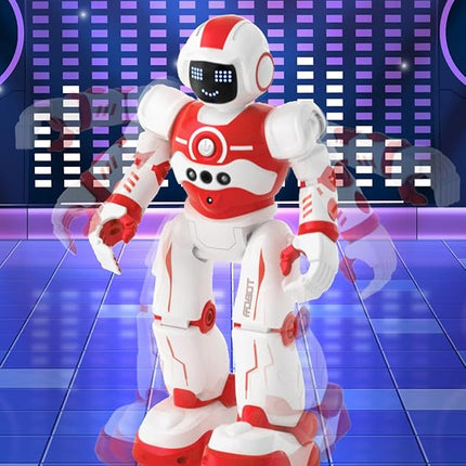 Robot Toys for Kids,Programmable Remote Control Smart Walking Dancing Robot Toy with Gesture & Sensing for Age 4 5 6 7 8 9 10 Year Old Boys for Birthday Present,Red